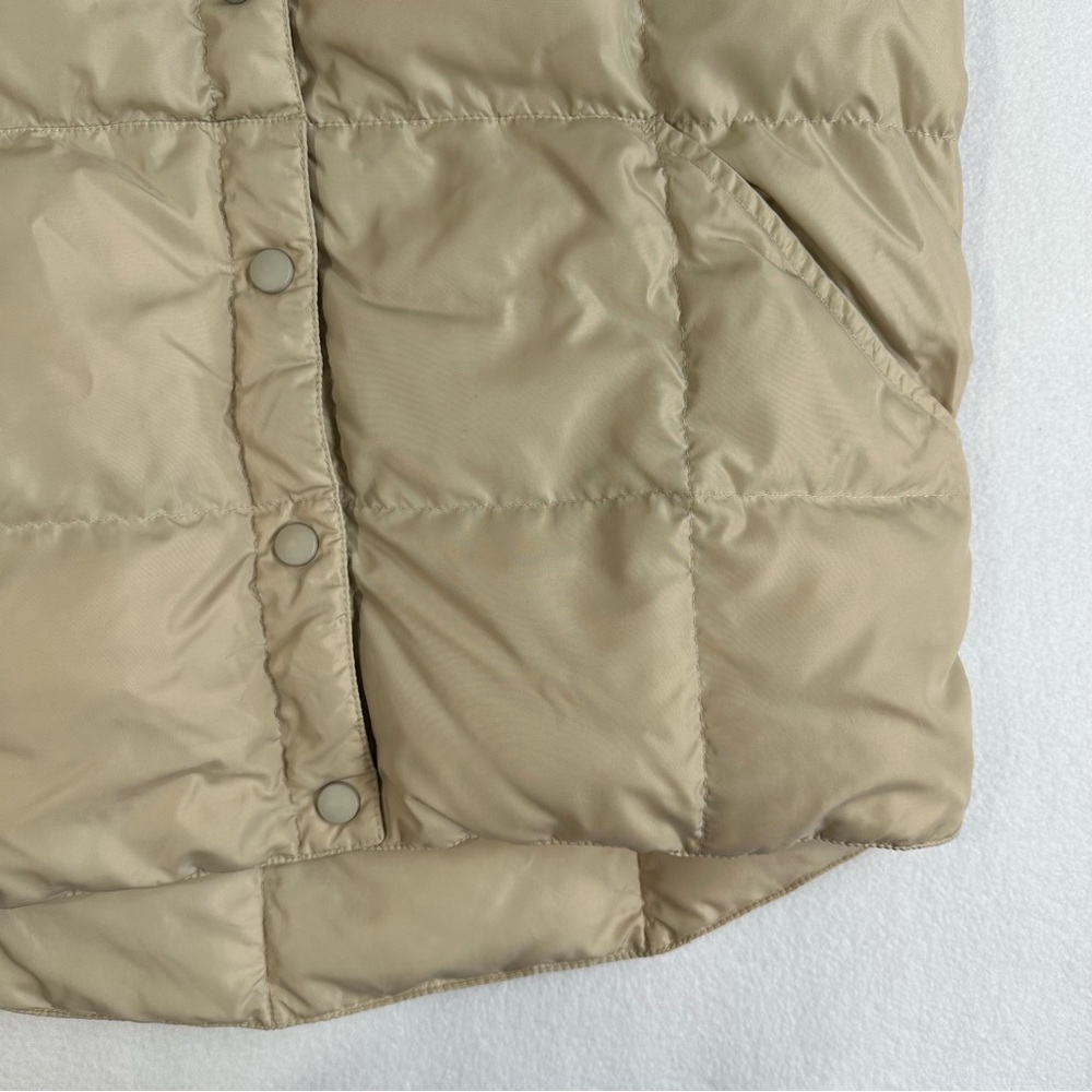 Lands’ End Oversized Goose Down Puffer Vest Tan Women’s Size Small - Picture 3 of 10